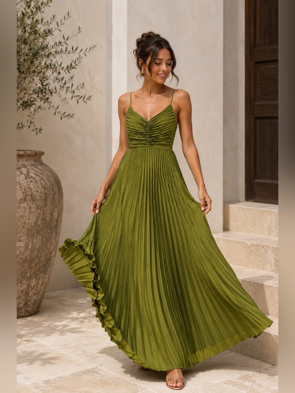 PETAL & PUP NAIRA PLEATED MAXI DRESS - SIZE 10 B2308